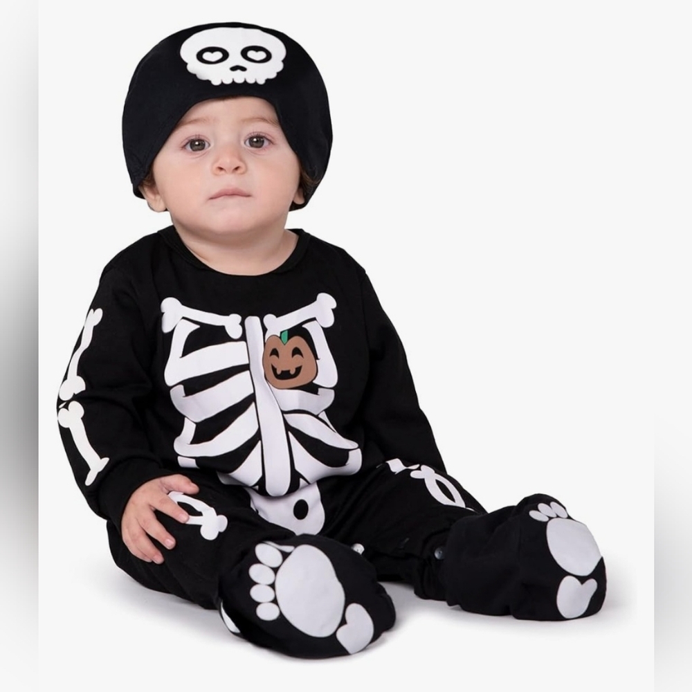 Infant Baby Skeleton Jumper Halloween Costume New 6-12 months Baby Skelly